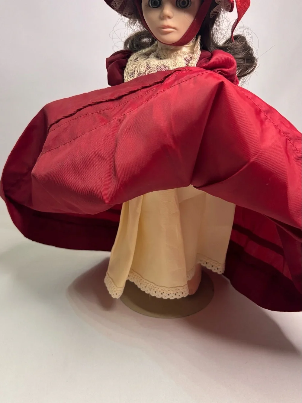 EFF & BEE Classic Red Victorian-Style Doll with Lace Trim